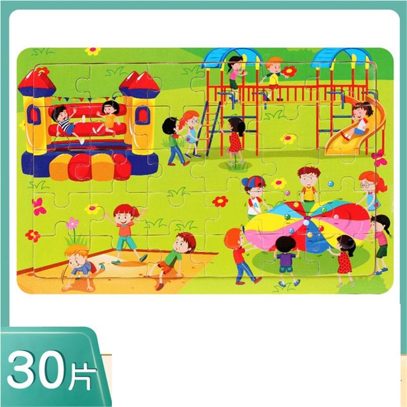 30 Piece Wooden Jigsaw 3d  Puzzle Kids Cartoon Animal Vehicle Puzzles Game Baby Early Learning Educational Toys  parenting skill