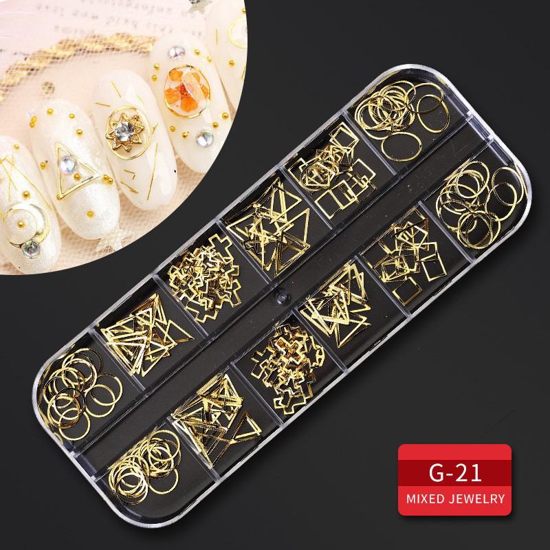 60 Nail Art Accessories: Rhinestones, Pearls, Rivets & Alloy Designs