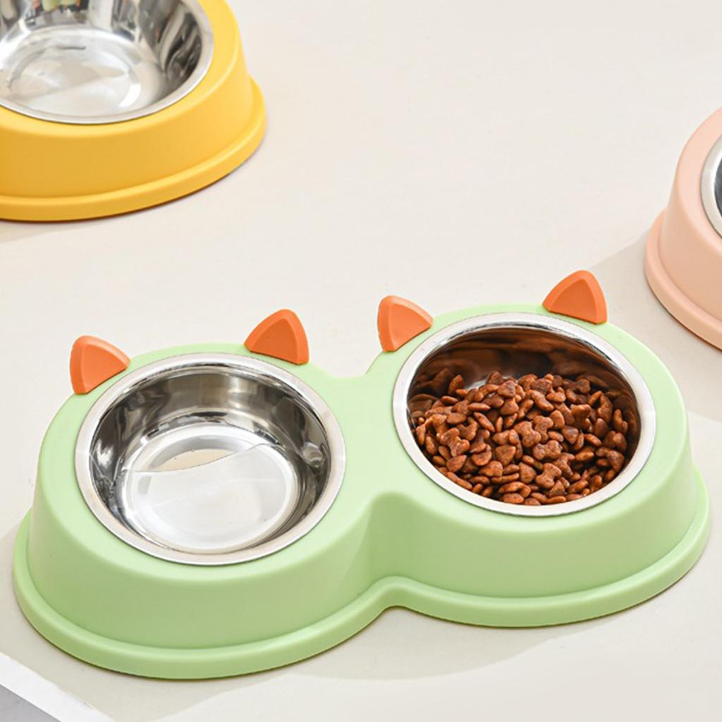 Stainless Steel Pet Bowl Multi Functional Angled  Tilted Pet Bowl for Cat Dog