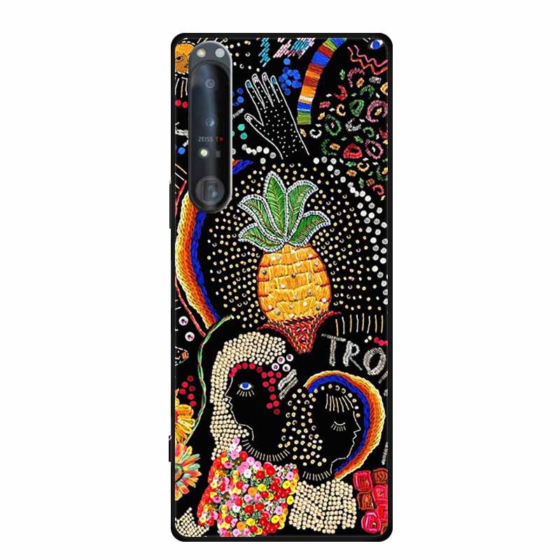 Embossed Color Painted Soft Case with Textured Design for Sony 1 IV Phone