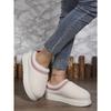 Thick Soles Wear Winter Headscarf Half Slippers, New Ethnic Style Lace Wool Semi-support Snow Cotton Slippers