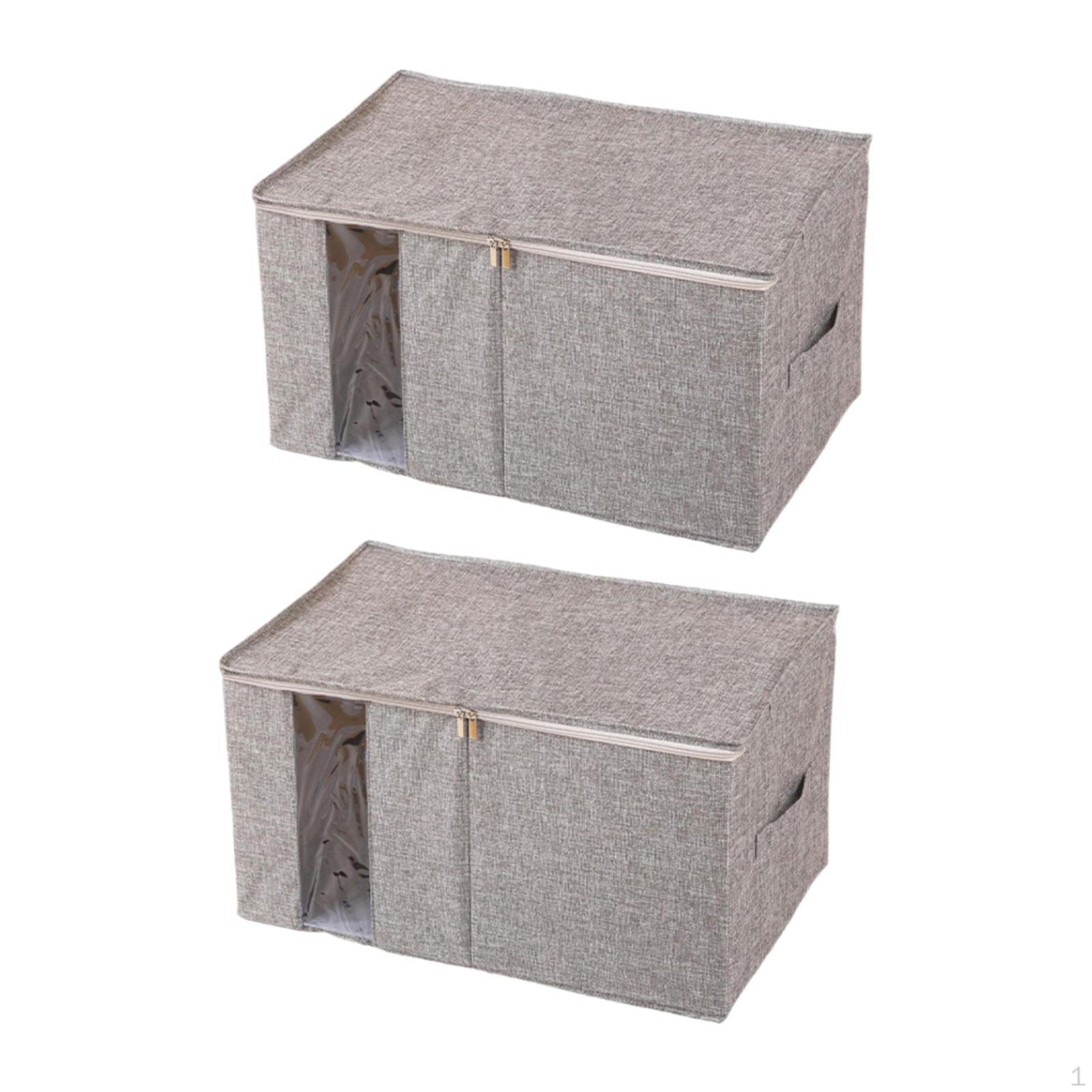 

2Pcs Closet Storage Container Comforter Bag Foldable Organizer for Bedding L