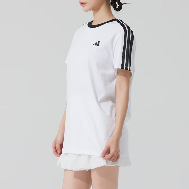 Adidas Casual Comfortable Breathable Short Sleeve T-Shirt Women Tops White JY7613