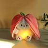 Breathing Strawberry Bunny Plush Toy, Realistic Breathing Simulation Stuffed Animal with Carrot, White Rabbit Doll Gift for Kids Birthday