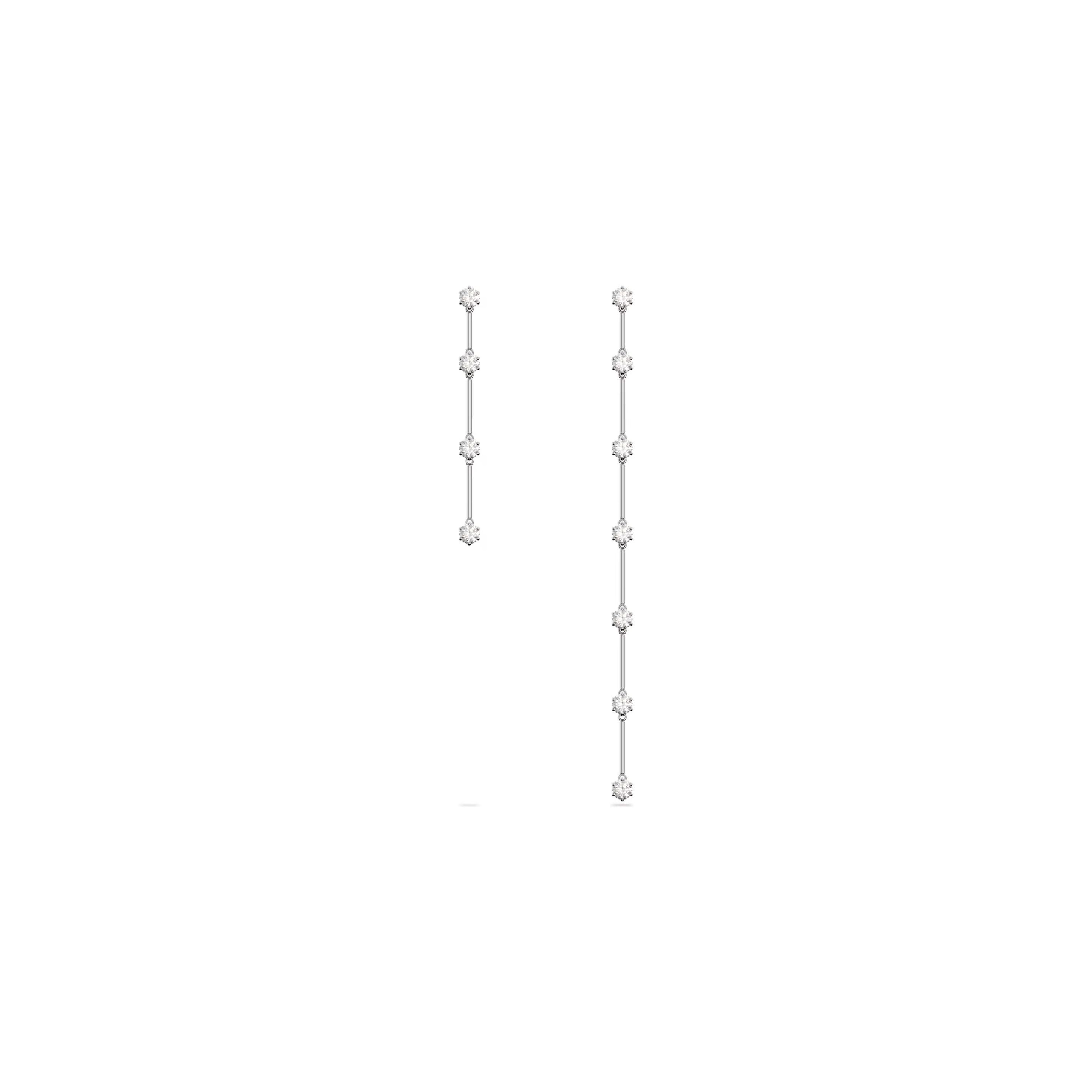 Swarovski Constella Asymmetrical Design Minimalist Fashion Rhodium Plated Earrings Women earrings 5641681 Box (Random Color)