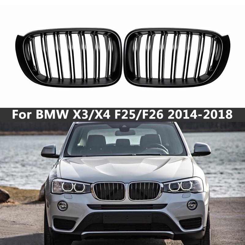 

Пара для BMW F25 F26 X3 X4 2014-2018 Бампер Глянцевый Матовый Черный M Цвет 2 Линия Планка Гоночная Решетка Решетка Решетка Передняя Почка