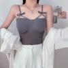 One-piece Cup Anti-slip Camisole Vest For Women Sweet And Hot Sexy Ruched Diamond Decorated Base Layer Inner Wear Bandeau Underwear