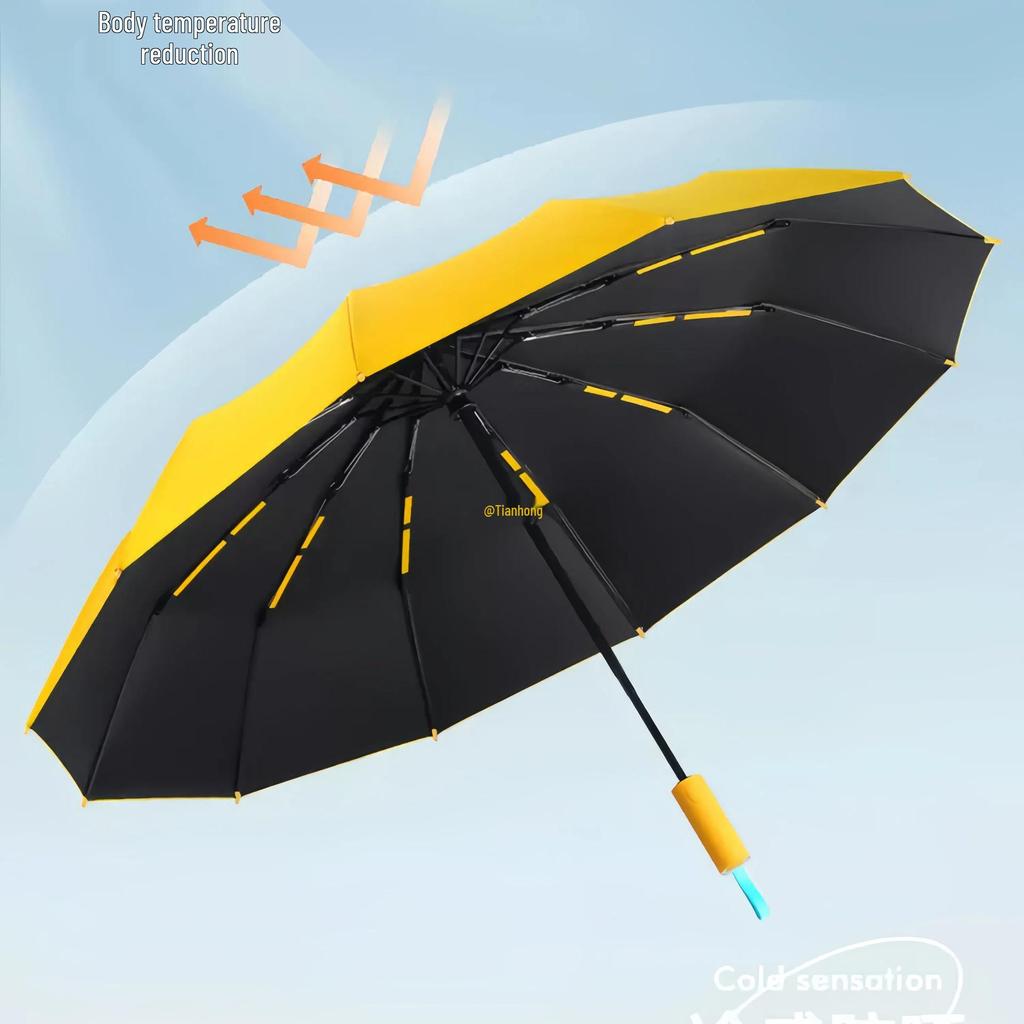 72-Rib Automatic Windproof UV Protection Umbrella: Extra Large, Foldable, Rain or Shine