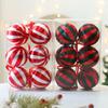 6Pcs Creative Christmas Ball Ornaments Elegant 8cm Xmas Tree Decoration Balls Exquisite Shatterproof