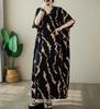 Summer Plus Size Loose Fit Vacation V-Neck Short Sleeve Maxi Dress Women Beach
