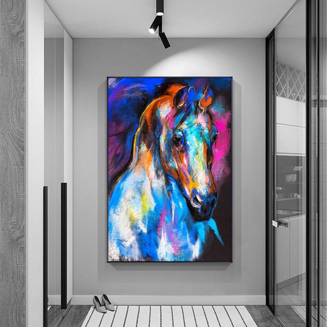 Saudi Classic Animal Wall Art Painting Abstract Horse Canvas Poster and Print Luxury Wall Pictures for Living Room Home Decor No Frame