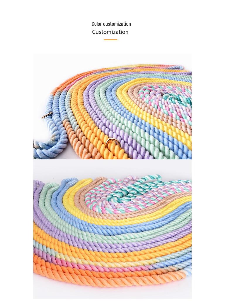 Buntes Hundeleinen- und Halsbandset aus Baumwolle für mittelgroße und große Hunde