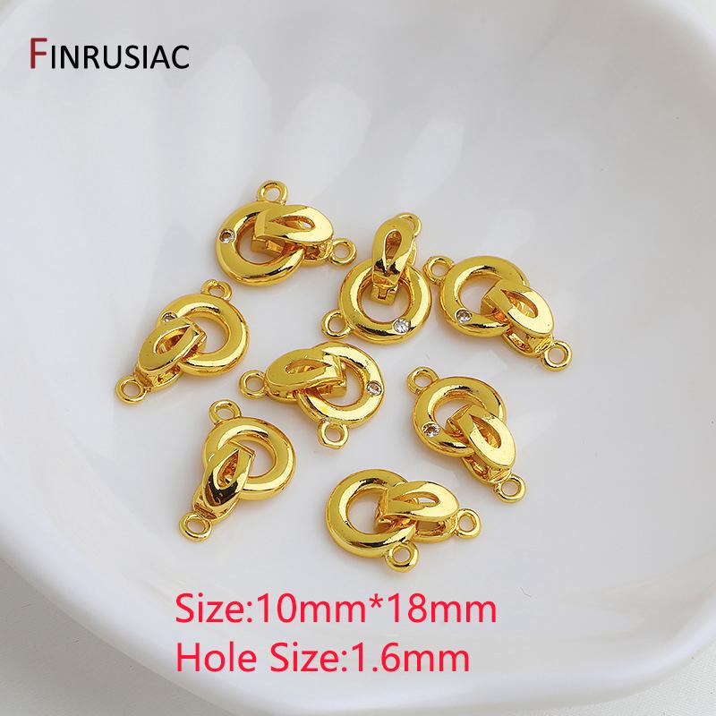 14K Gold Plated Brass Zircon Pearl Clasps Connector For Bracelet Necklace Making,Clasp For Jewelry,DIY Handmade Jewelry Findings