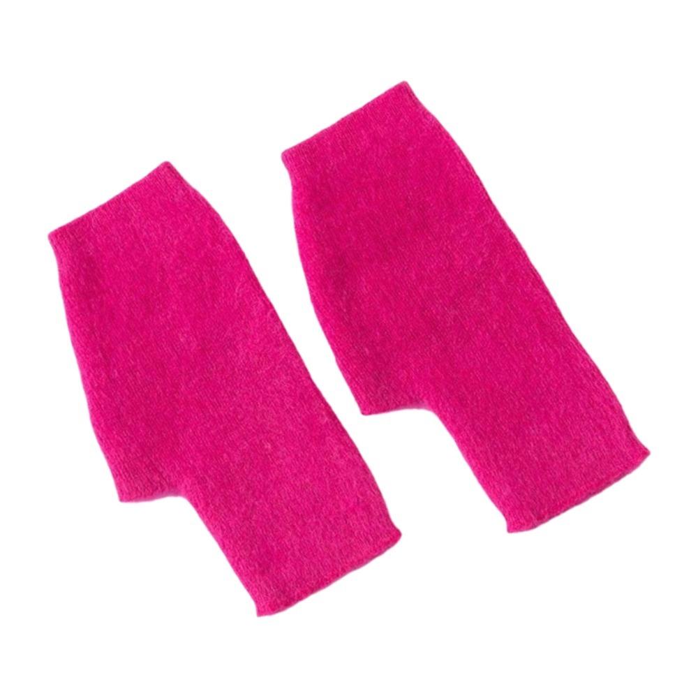 Wool Knitted Gloves Velvet Plush Mittens Lovely Half Finger Gloves Students