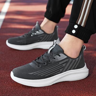 Modne męskie trampki do biegania na zewnątrz miękka podeszwa wygodne sznurowane buty podróżne oddychające codzienne buty z siateczki dla kobiet tenis