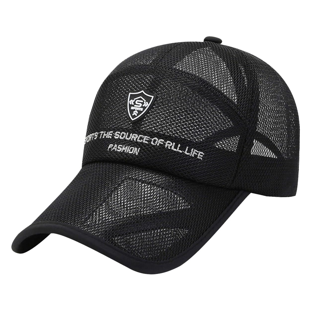 

Hat Emblem Logo Lightweight Mesh Cap Airsoft Simple CAP388 [Buzz Selection] Men s Women s (Black) чорний