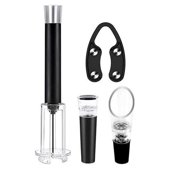 

Відкривачка для пляшок Пневматичний Автоматичний Корковідкривач з Фольгорізом Аератор для вина та Вакуумна пробка Інструменти для дегустації вина чорний