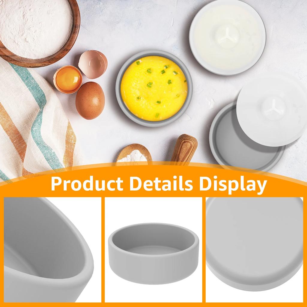 3Pcs Air Fryer Egg Mold Silicone Egg Poacher Cups Nonstick Egg Boiler Mold Microwave Egg Cooker Egg Cup Bite Maker for Oven