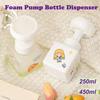 250/450 ml Flaschen mit Schaumpumpe in Blumenform, Kunststoff, quadratisch, leer, für flüssige Handseife, Shampoo, Cartoon-Glas für Zuhause