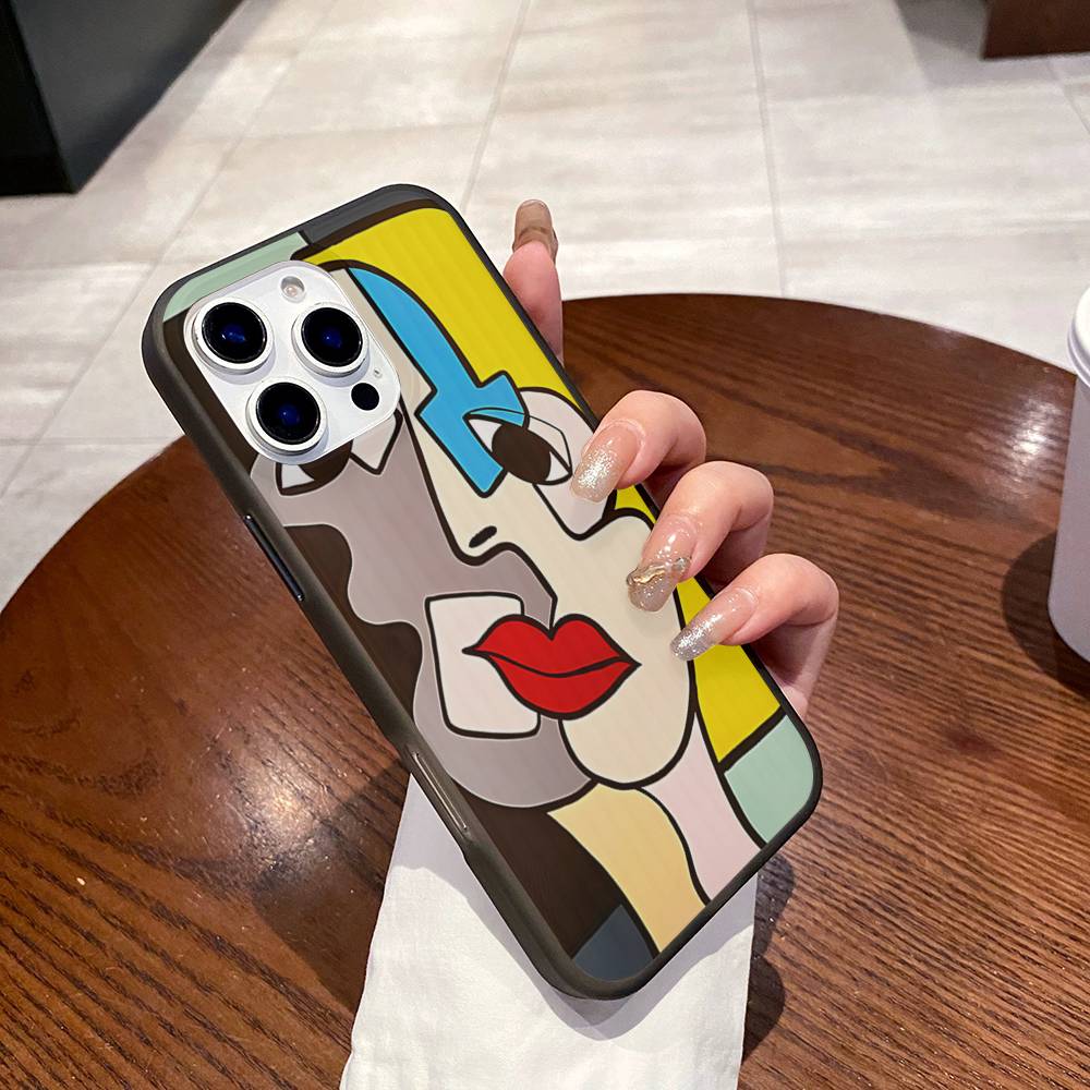 

Picasso Abstract Art Corrugated Pattern For IPhone 17 16 15 14 13 12 11 16 Pro Max Plus Pro Non-slip Phone Cover iPhone 16pro max