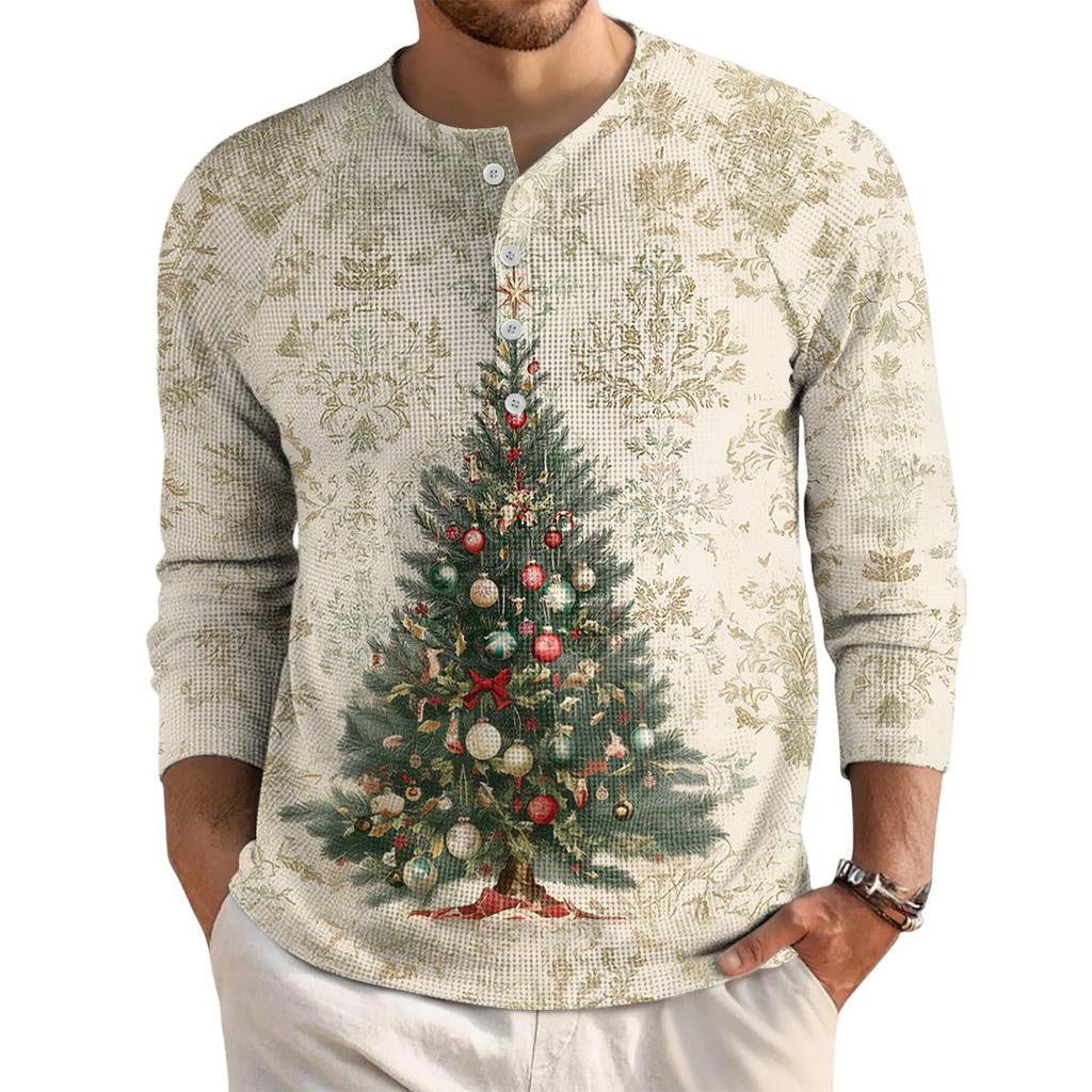 Men's Loose Casual Button Down Collar Long Sleeve Top