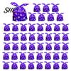 Transparent Cookie Bags with Drawstrings 48 Pcs Halloween Candy Bags, Kids Trick or Treat Goodie Cute Rabbit Small Containers for Party Ear