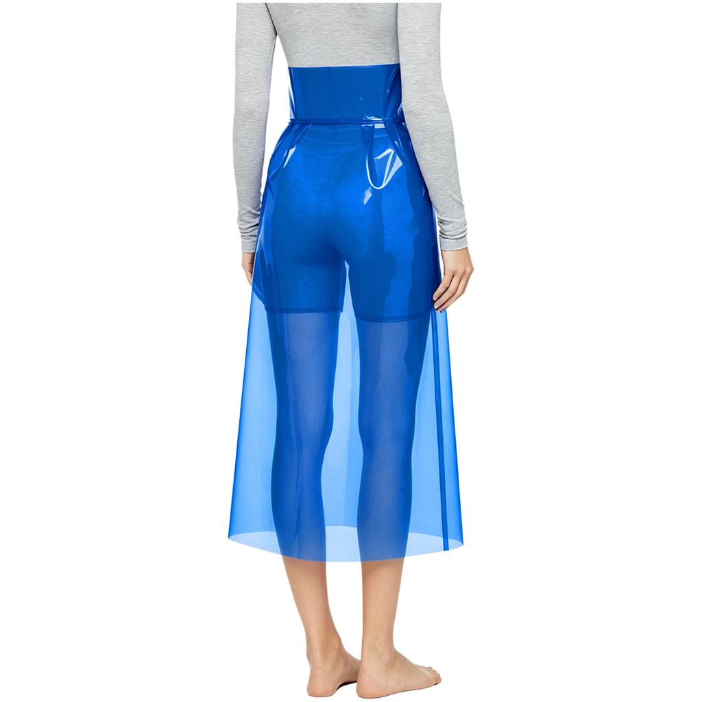 Gonna Trasparente da Donna in PVC Vita Alta Chiusura con Bottoni Bodycon Tubolare Midi Gonna Copricostume Rave Cosplay