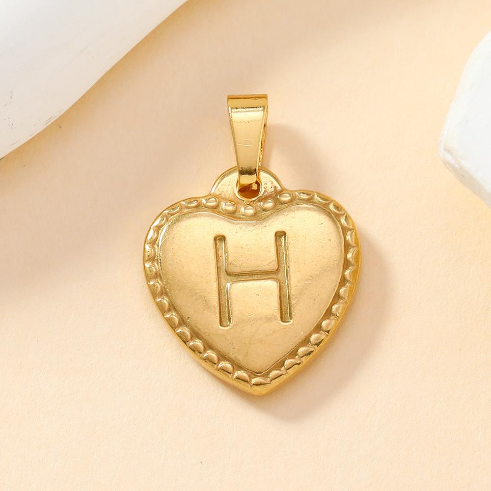 316L Stainless Steel Initial Necklace Letter Heart Pendant Chain For Women Jewelry Accessories