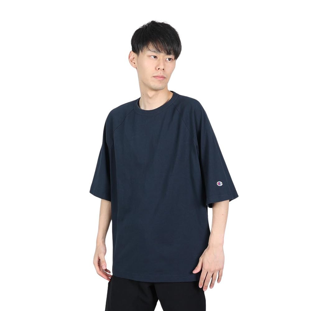 Champion T1011 Relaxed Oversized Heavyweight Raglan Sleeve Made in Size S T-Shirt, 7oz, Fit, T-Shirt, USA, Navy, (C5-T306), Men's