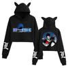 Women's 'Death Note' Cat Ear Crop Top Hoodie