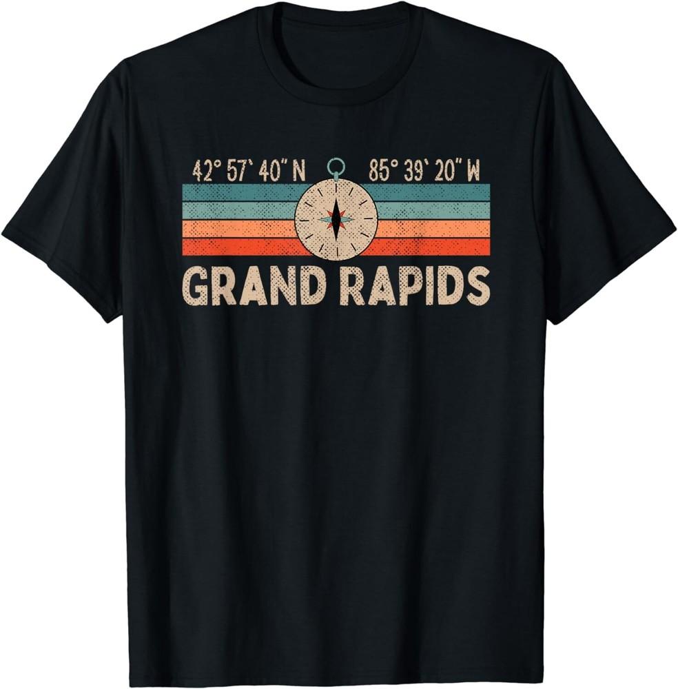 

Vintage Grand Rapids Compass Retro Michigan Gift Unisex T-Shirt 2XL