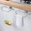 Kitchen Hanging Garbage Bag Holder Door Back Storage Hooks Kitchen Cabinet Stainless Steel Garbage Bag Support Racks