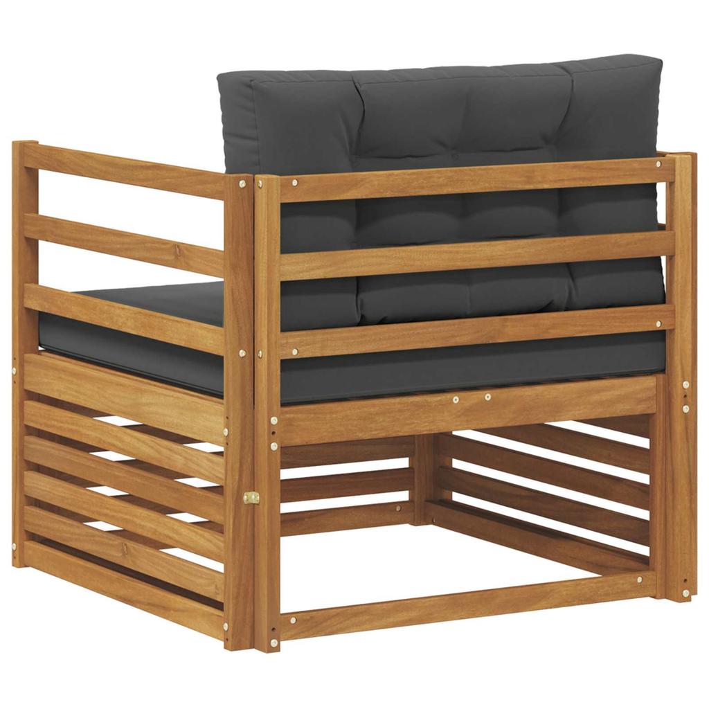 Outdoor Sofa Set Solid Acacia Wood and Polyester