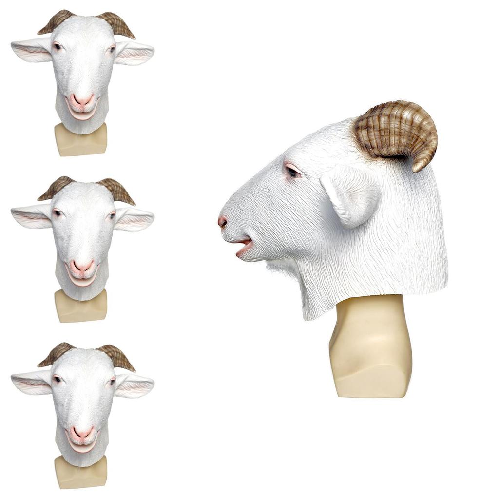 Animal Goat Latex Mask With Whimsical Design For Costume Parties And Holiday Events