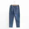 Spring 2022 Plus Size High Waist Rhinestone Embellished Denim Cropped Pants for Women