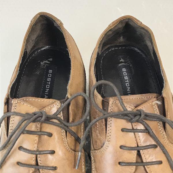 BOSTONIAN Vollleder Oxford Herren 11.5M 29.0-29.5 Braun Kappe(GEBRAUCHT)