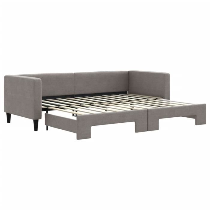 VidaXL Daybed with Trundle Taupe 80x200 Cm Fabric 3196576