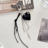 Modern Black Heart Shaped Bag Charm Keyring Artistic Love Detail Keychain Ideal For Casual And Stylish Looks
