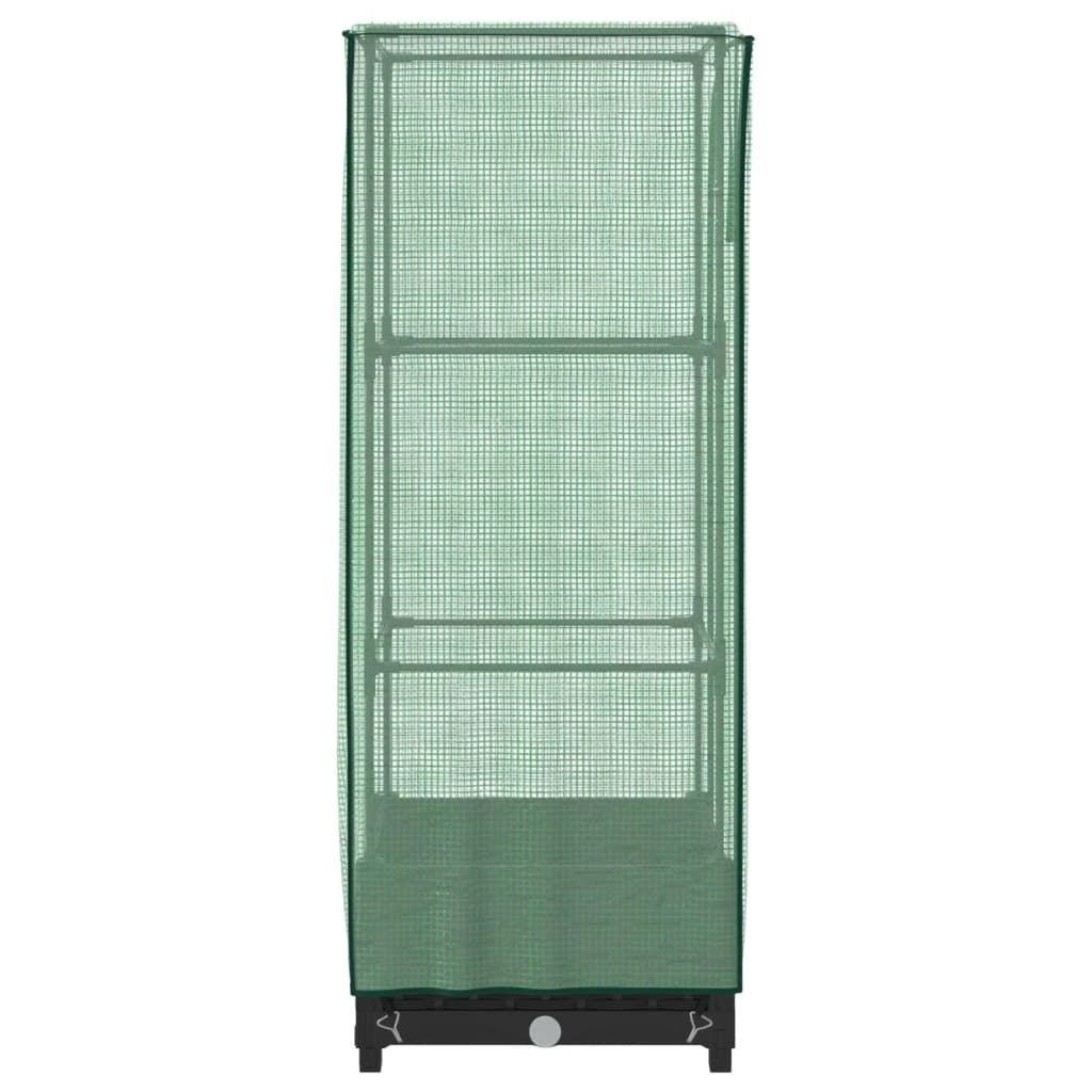 Vidaxl Raised Planter with Greenhouse, Rattan Look, 40X40X123 Cm