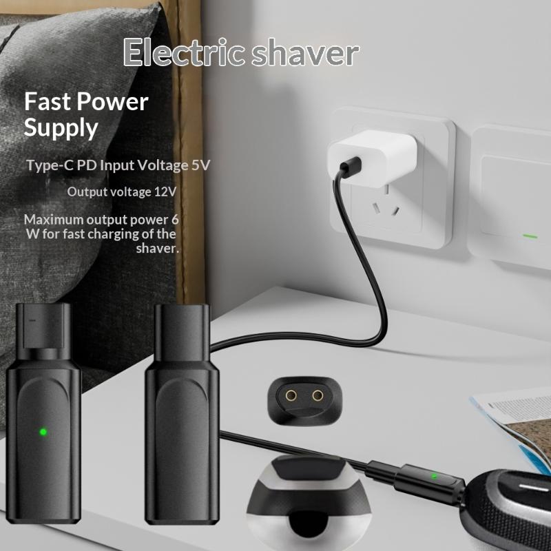 1Pcs Charging Converter 12V Type-C Shaver Charger Adapter Fit For Braun Series 3 5 7 9 6 1 Xt5 Electric Shaver Machine