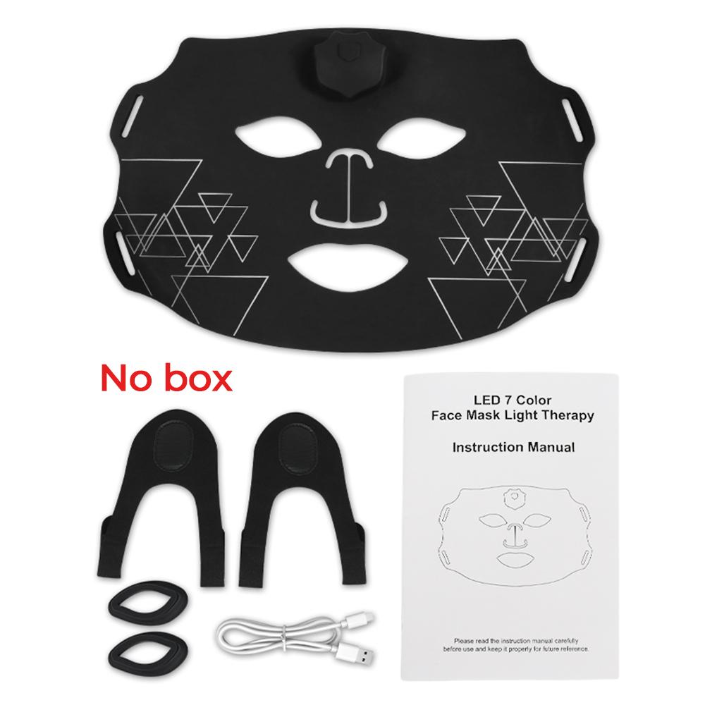 7 Colors LED Face Silicone Mask Flexible Facial Beauty LED Mask Photon Light Rejuvenation Anti-Wrinkle Skin Care Wireless Use