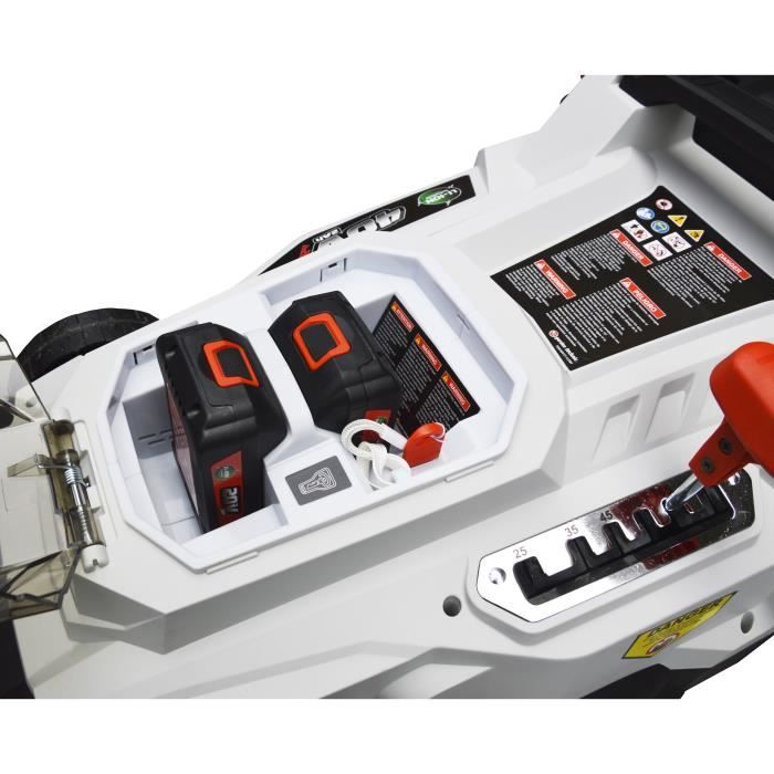 Tondeuse à batterie 37cm 40V - ELEM - TDE40V37-LI2BF - Fonction mulching - Moteur à induction