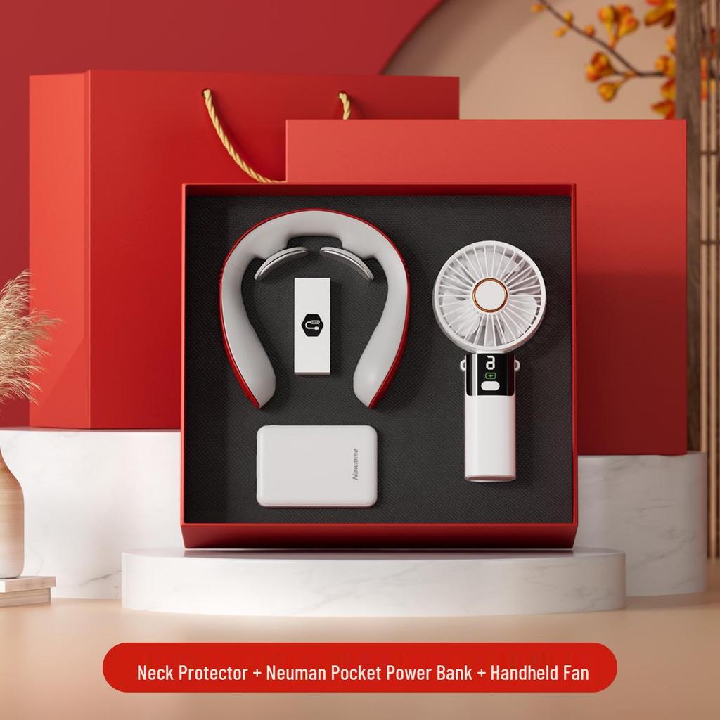 Digital Display Coffee Cup & Handheld Fan Business Gift Set for Leaders & Colleagues - Customizable with Logo