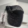 SK Cross flower baseball cap with embroidered letters, casual sports retro denim baseball cap with adjustable sunshade and curved brim