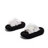 Beautiful Cool Slippers for Summer Wear, New Lace-edged Muffin Thick-soled Slippers, Women's Skirts, One-word Cool Slippers