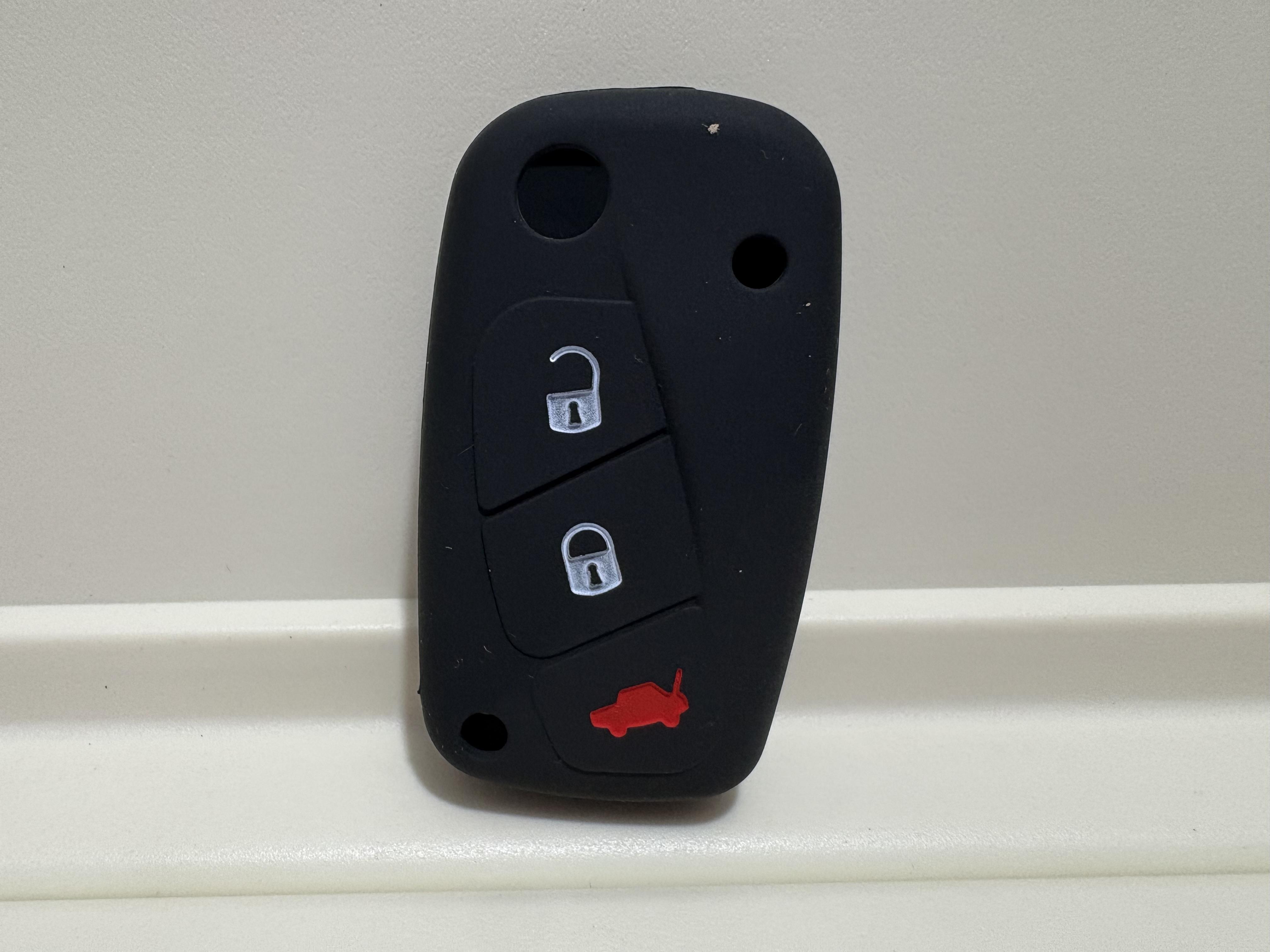 

1Pc New Car Key Case Silicone Cover For Fiat Panda Stilo Punto Doblo Grande Bravo 500 Ducato Minibus 3 Buttons Remote Flip Blank чорний