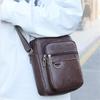 Multilayer Business Leather Crossbody Shoulder Bag for Men Lightweight Travel Casual Messenger Satchel Bags