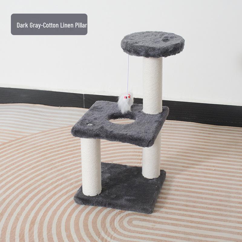 Sisal Cat Tree with Scratching Post, Shelf, Climbing Platform, and Toy