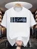Bedrucktes T-Shirt Leuchtend Rot Calvin Design im Modernen Urbanen Stil Perfekt für Frühling und Sommer Hergestellt