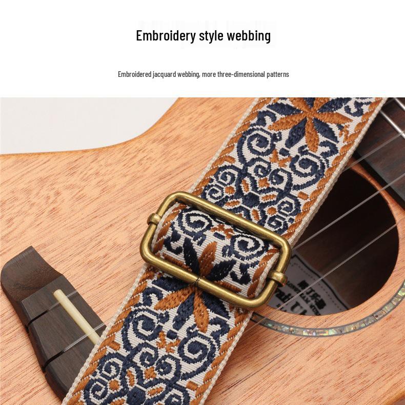 Ethnic Style Jacquard Embroidery Ukulele Shoulder Strap
